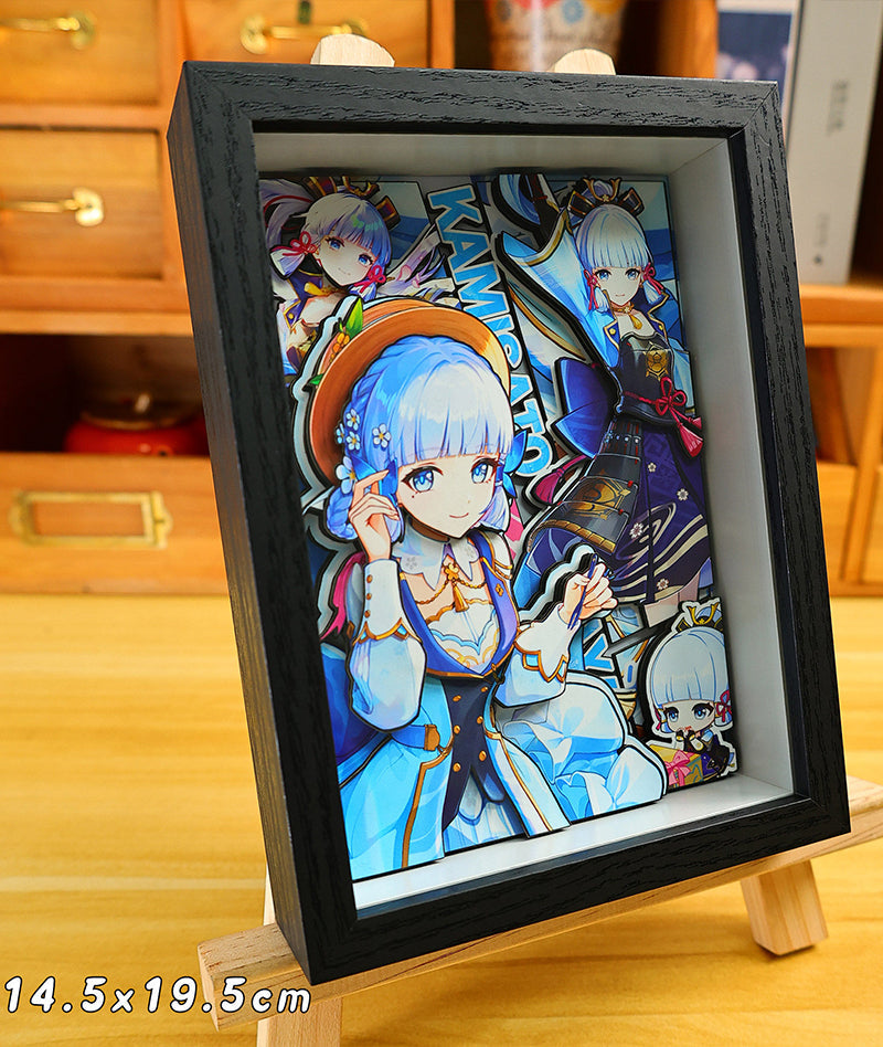 Genshin Impact 3D Shadow Box Art Painting Desk Decor | Columbina & Citlali
