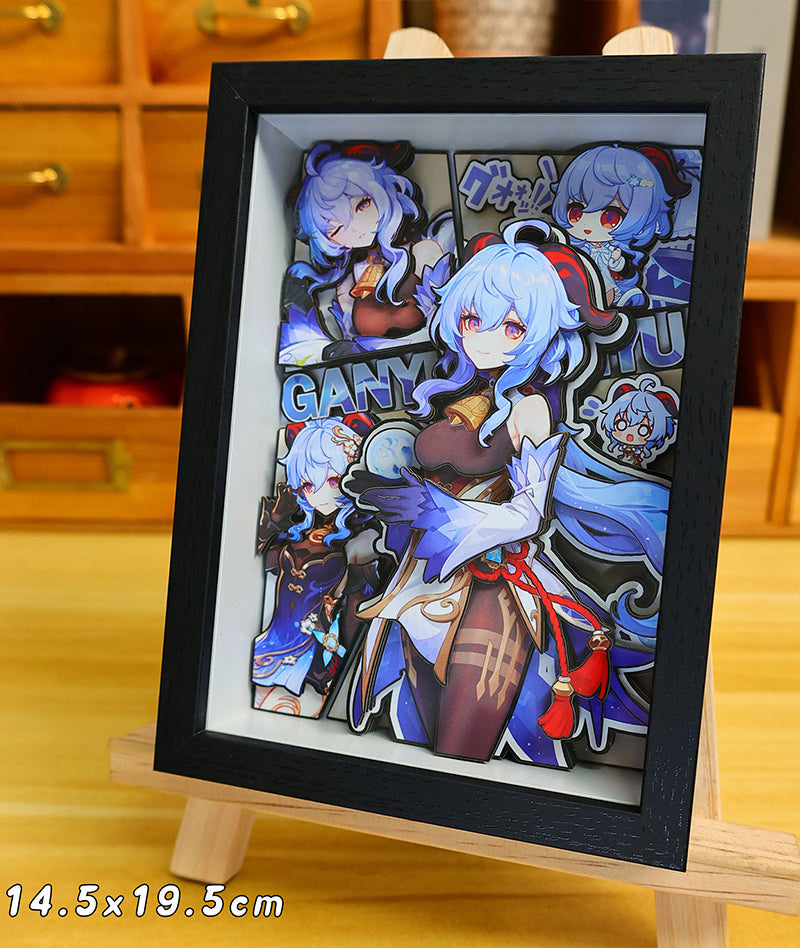 Genshin Impact 3D Shadow Box Art Painting Desk Decor | Columbina & Citlali