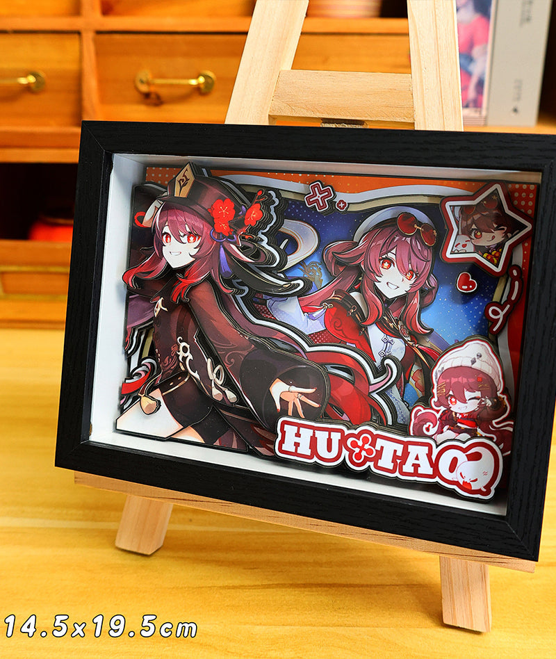 Genshin Impact 3D Shadow Box Art Painting Desk Decor | Columbina & Citlali