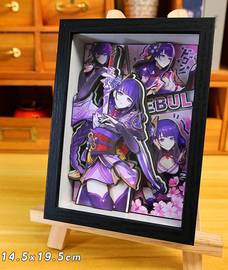 Genshin Impact 3D Shadow Box Art Painting Desk Decor | Columbina & Citlali