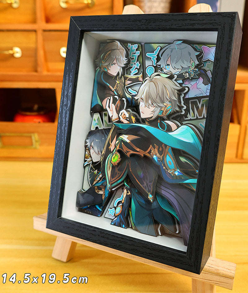 Genshin Impact 3D Shadow Box Art Painting Desk Decor | Columbina & Citlali