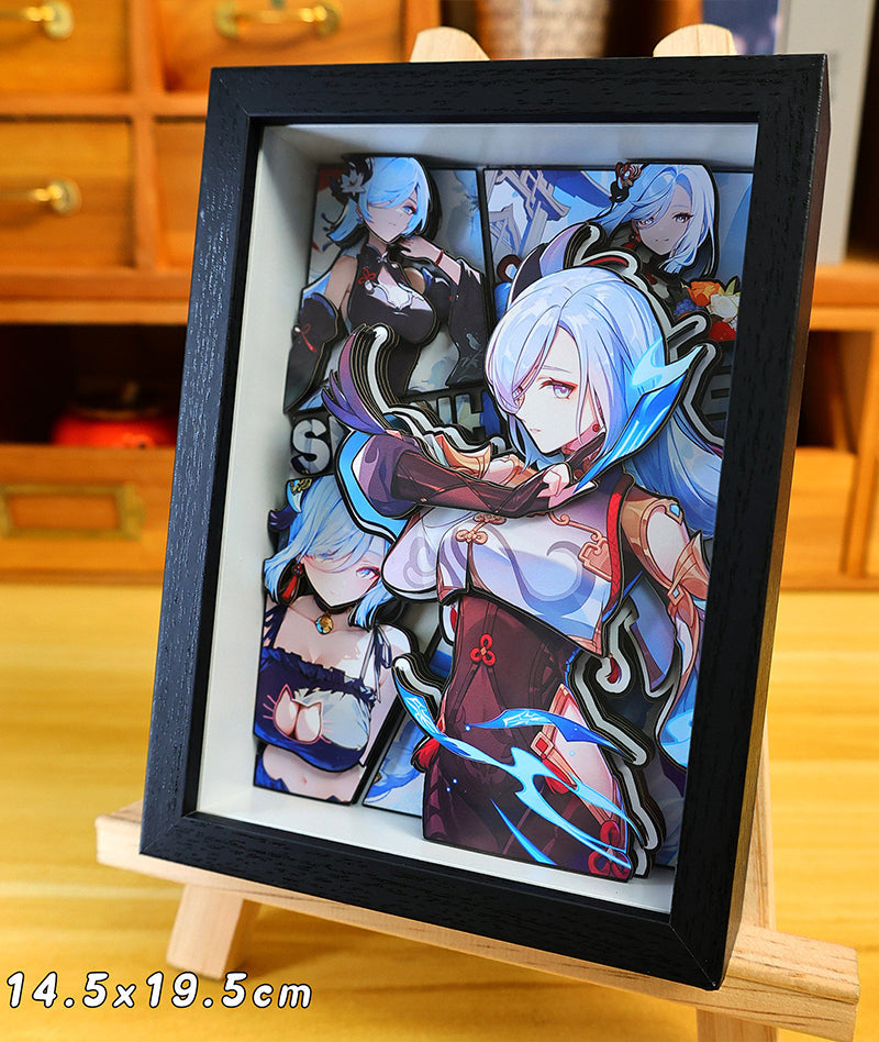 Genshin Impact 3D Shadow Box Art Painting Desk Decor | Columbina & Citlali