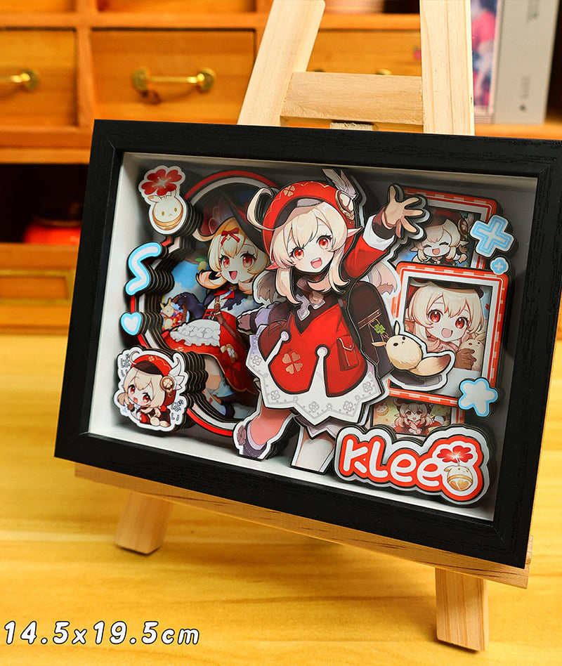 Genshin Impact 3D Shadow Box Art Painting Desk Decor | Columbina & Citlali
