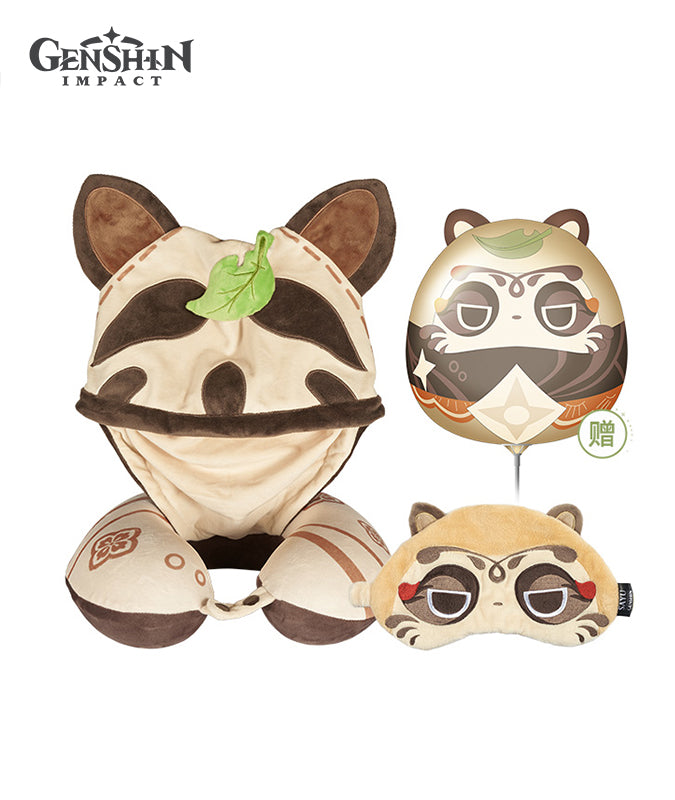 [Official Merchandise] Muji-Muji Daruma Sayu Eye Mask & Hooded U-Shape Pillow