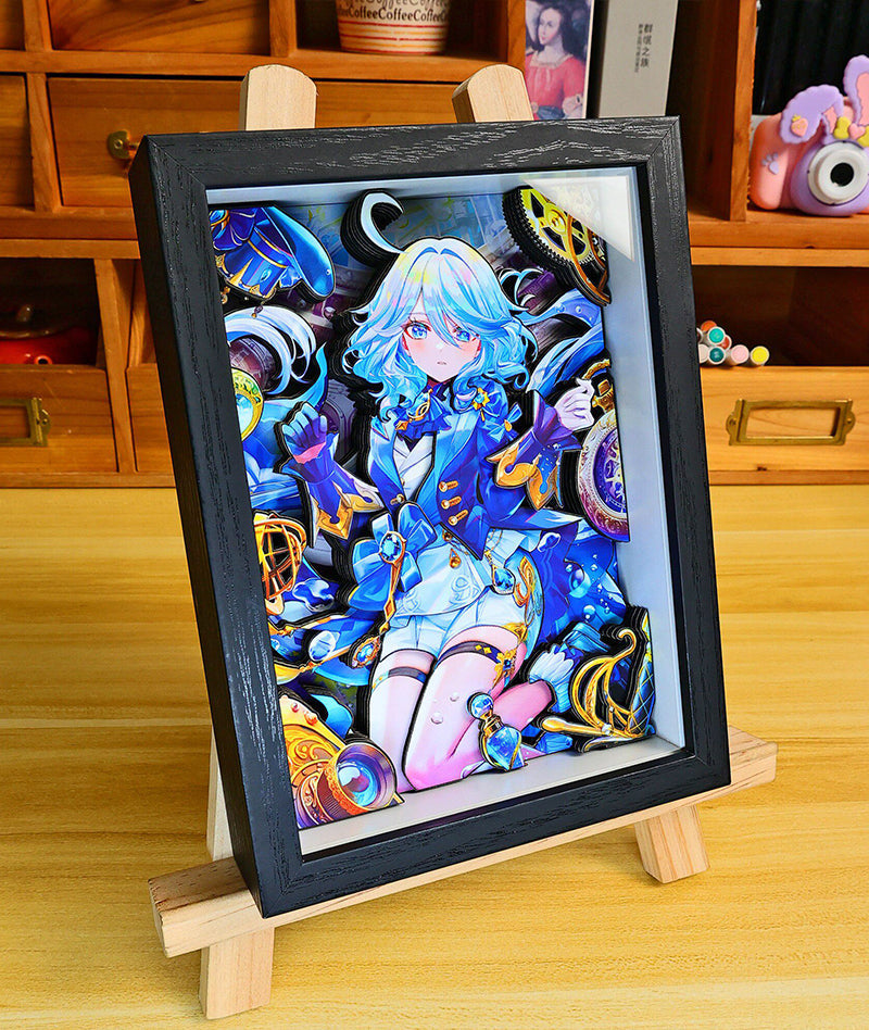 Genshin Impact 3D Shadow Box Art Painting Desk Decor | Columbina & Citlali