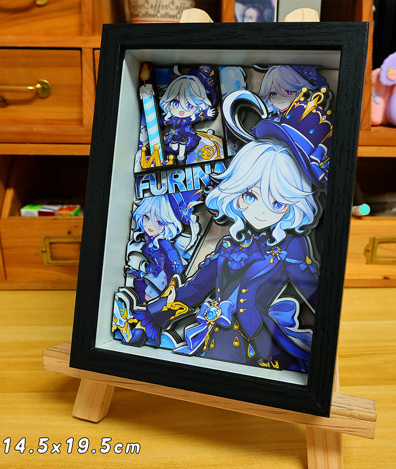 Genshin Impact 3D Shadow Box Art Painting Desk Decor | Columbina & Citlali