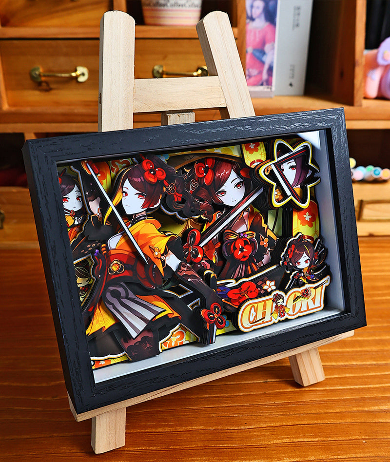 Genshin Impact 3D Shadow Box Art Painting Desk Decor | Columbina & Citlali