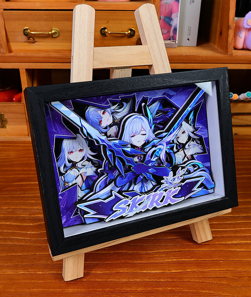 Genshin Impact 3D Shadow Box Art Painting Desk Decor | Columbina & Citlali
