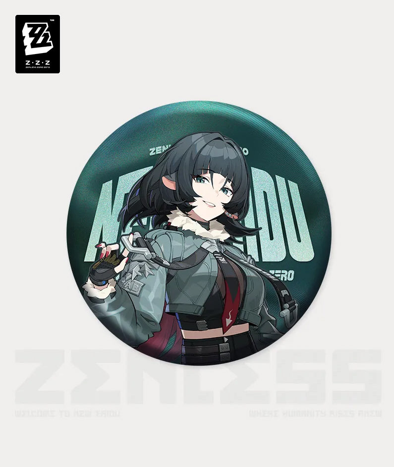 [Official Merchandise] Zenless Zone Zero Unknown Faction Jane Doe & Soldier O Anby Tinplate Badge