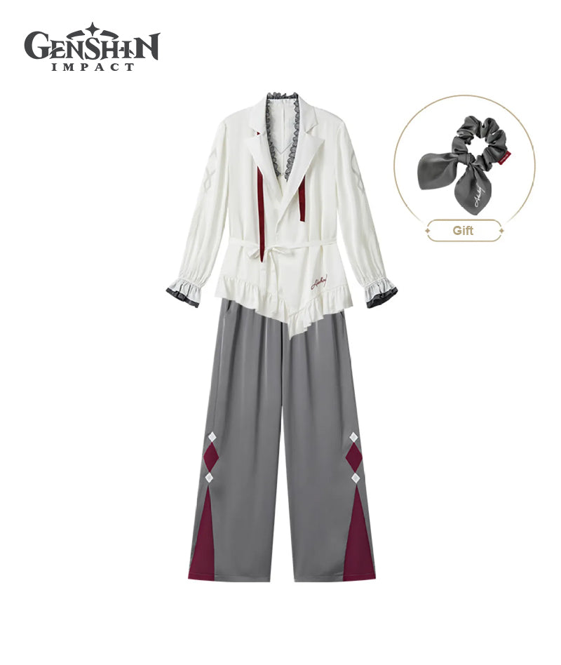 [Official Merch] Genshin Impact Arlecchino Pajama Set with Scrunchie