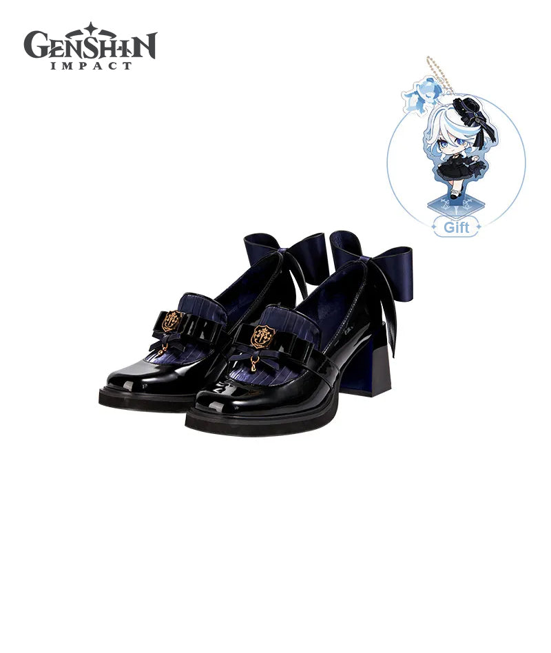 [Official Merchandise] Genshin Impact Furina Impression Clothing Mid-Heel Patchwork Loafers Shoes