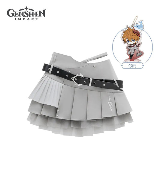 [Official Merch] Tartaglia Impression Asymmetrical Pleated Mini Skirt