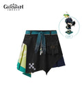 Kinich Theme Impression Clothing Asymmetrical Patchwork Denim Mini Skirt