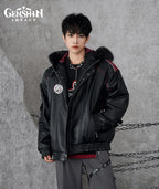 [Official Merchandise] Genshin Impact Wriothesley Impression Clothing Quilted PU Hooded Jacket Coat