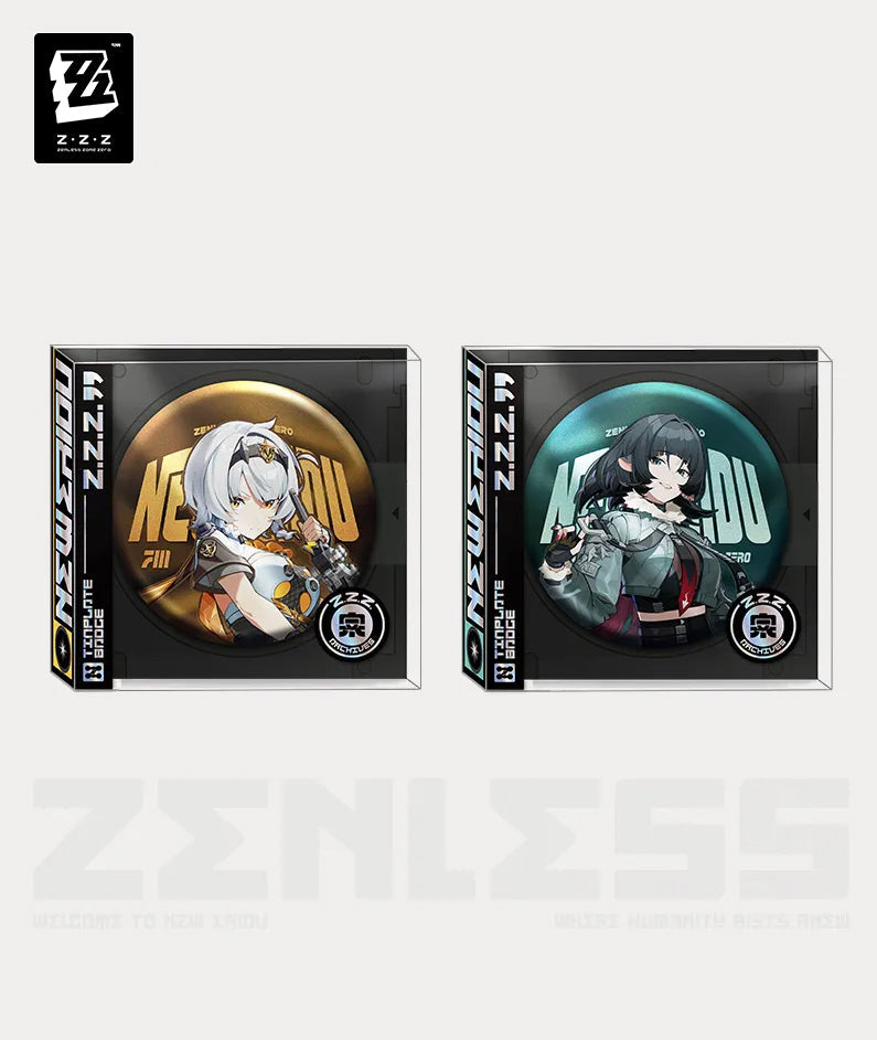 [Official Merchandise] Zenless Zone Zero Unknown Faction Jane Doe & Soldier O Anby Tinplate Badge
