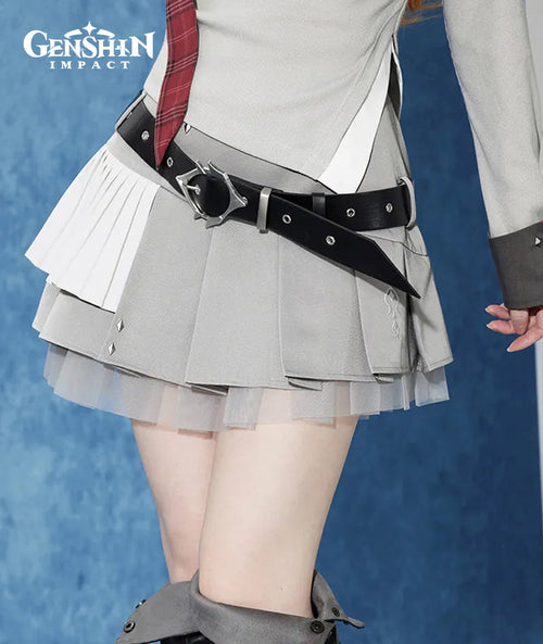 Tartaglia Impression Asymmetrical Pleated Mini Skirt