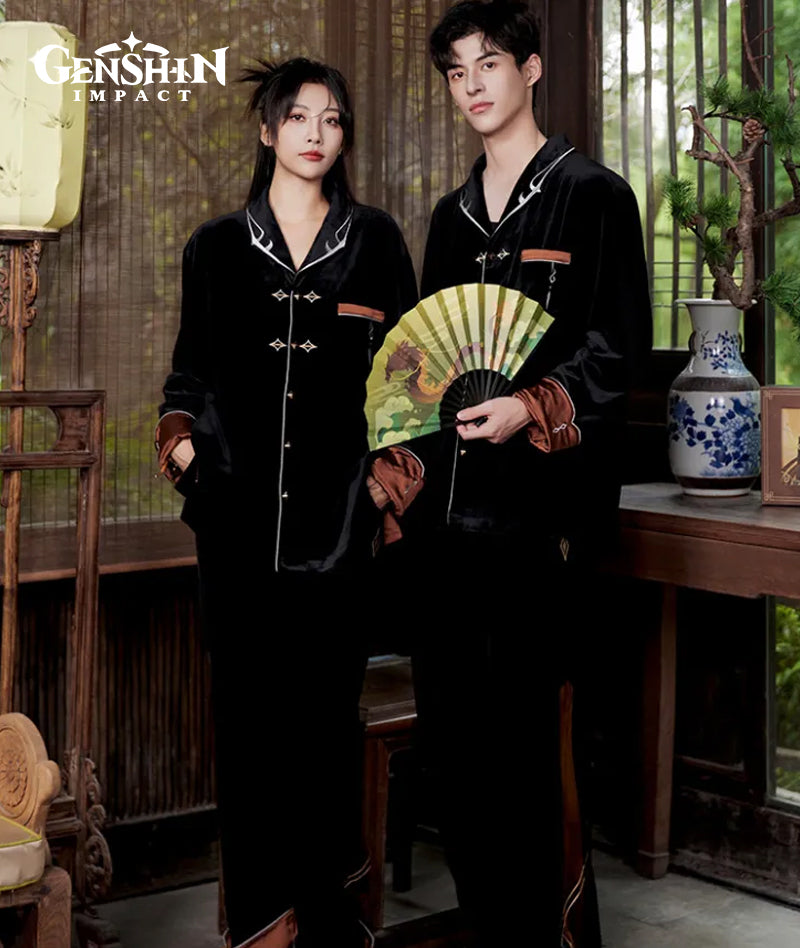 [Official Merchandise] Zhongli Impression Series Velvet Pajama Set