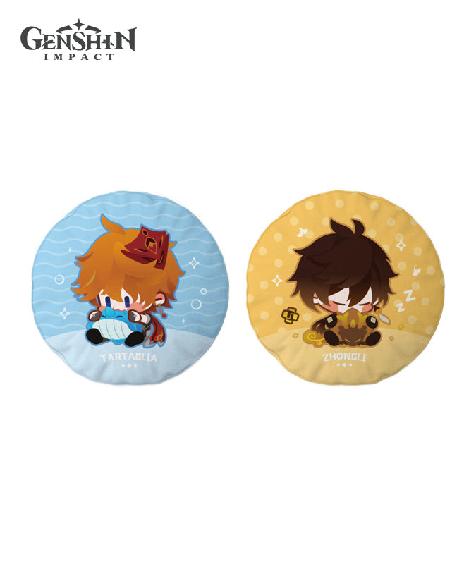 Zhongli & Tartaglia Chibi Character Throw Pillow
