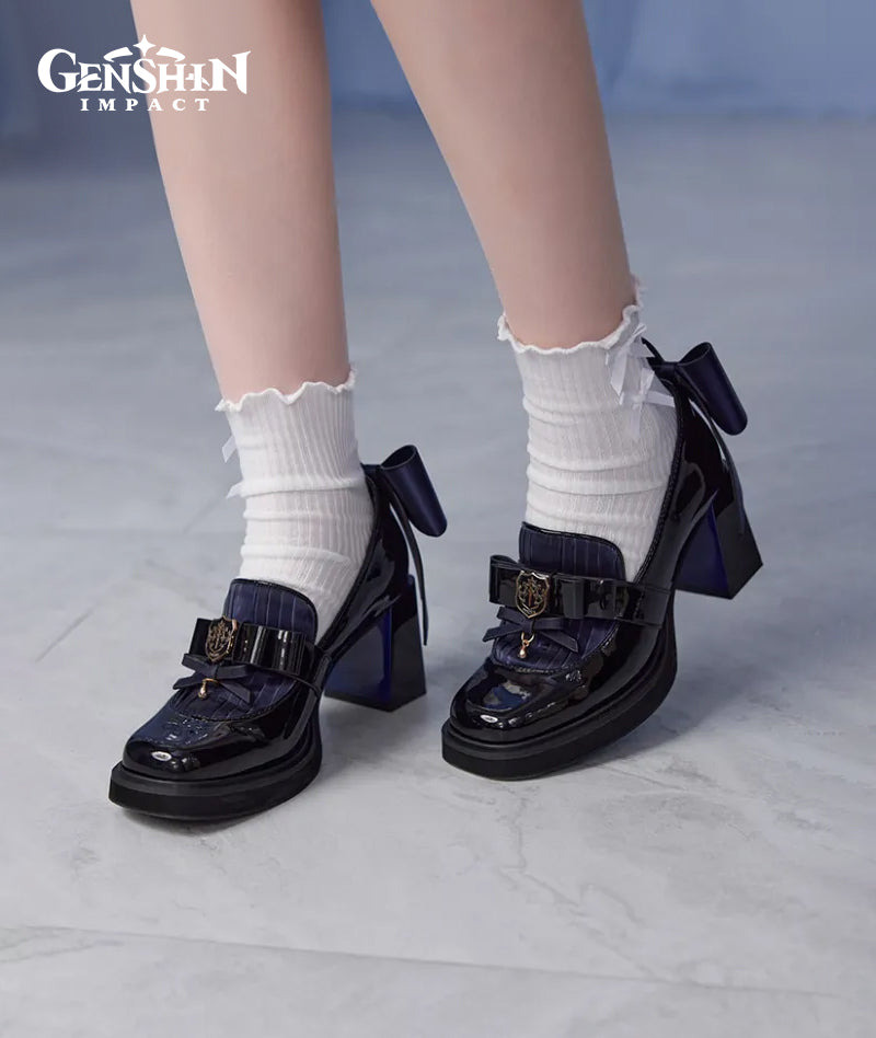 [Official Merchandise] Genshin Impact Furina Impression Clothing Mid-Heel Patchwork Loafers Shoes