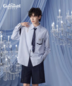 [Official Merchandise] Genshin Impact Furina Impression Clothing Striped Casual Shirt