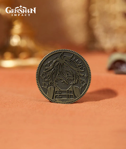 [Official Merch] Genshin Impact Flins Decision Coin Pendant Necklace Set