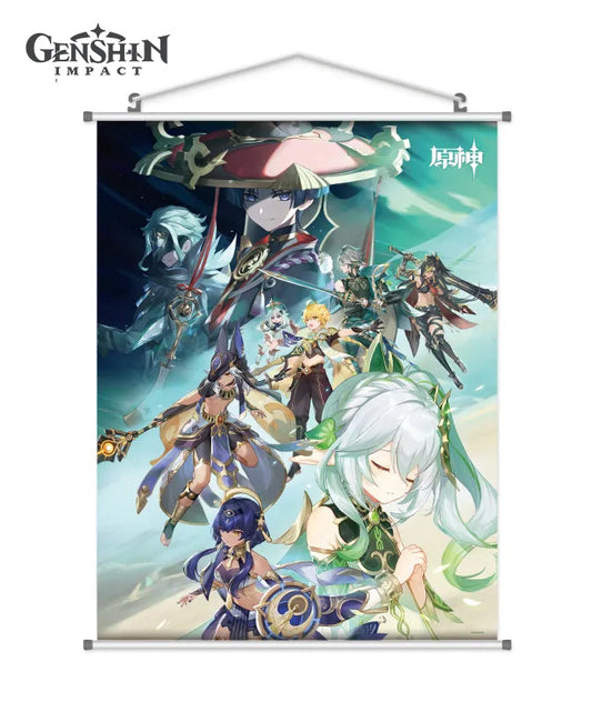 [Official Merchandise] Genshin Impact King Deshret and the Three Magi Wall Scroll Hanging Canvas