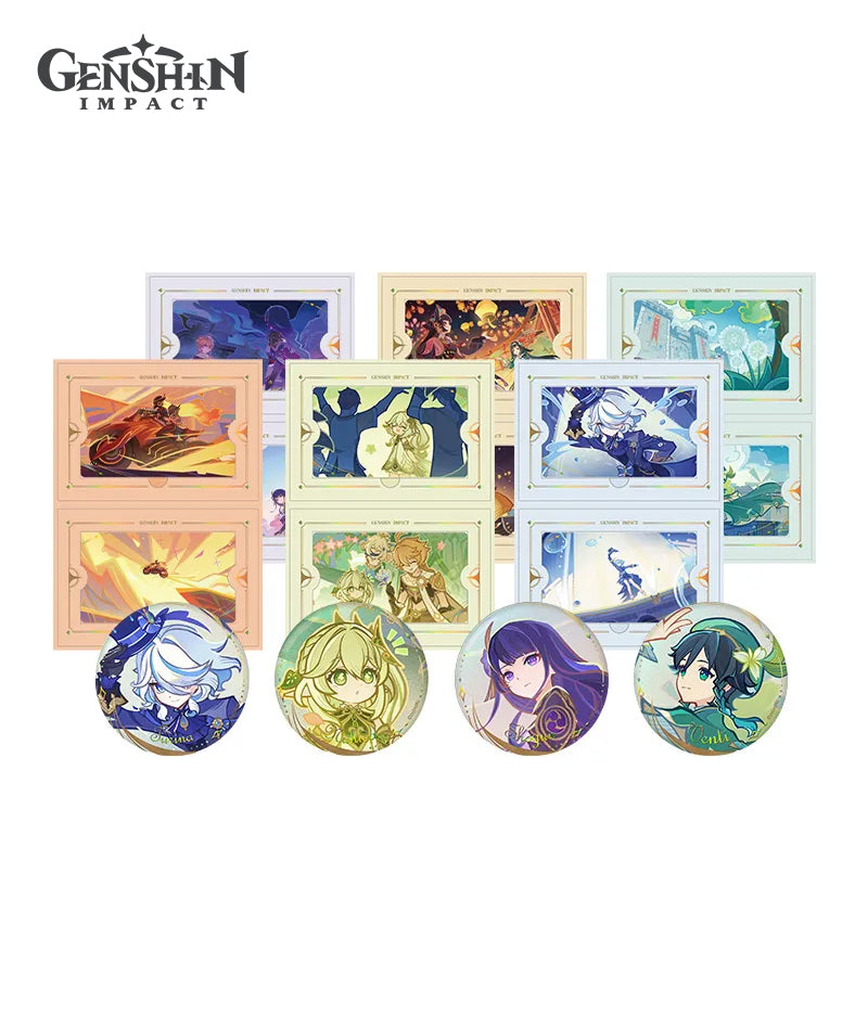 [Official Merch] Genshin Impact The Long Way Home Badge & Collection Card Set