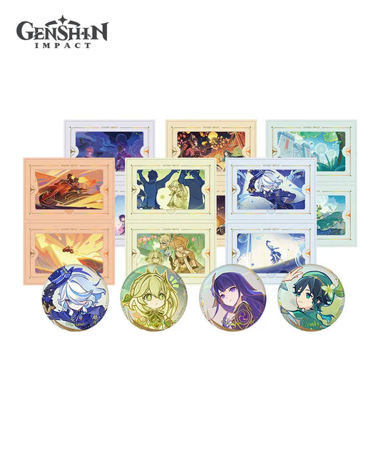 [Official Merch] Genshin Impact The Long Way Home Badge & Collection Card Set