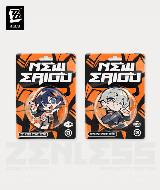 [Official Merchandise] Zenless Zone Zero New Eridu Series Belle & Wise Chibi Tinplate Badge