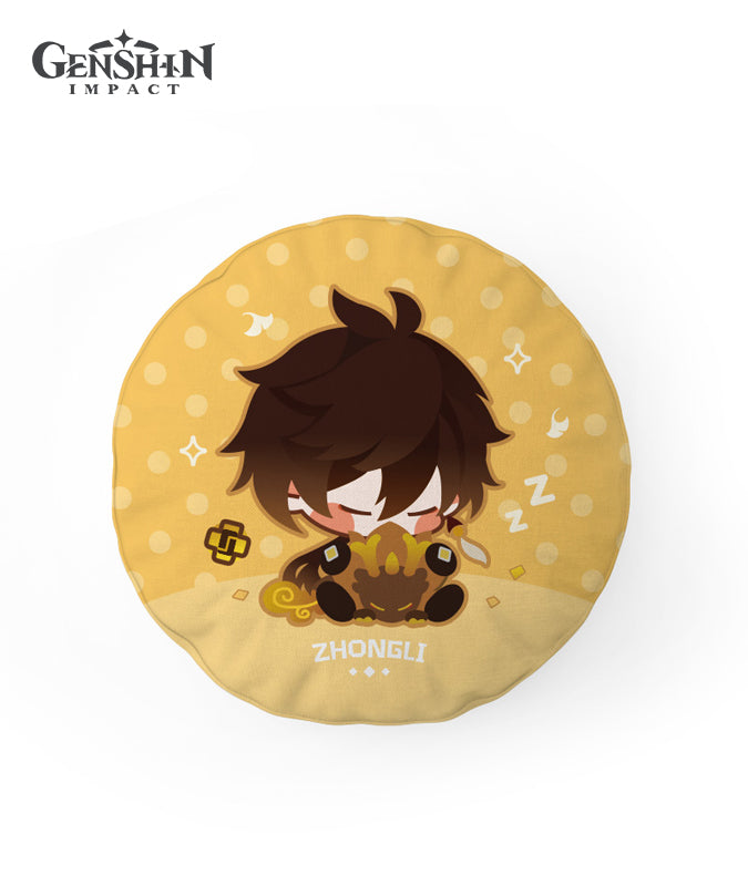Zhongli & Tartaglia Chibi Character Throw Pillow