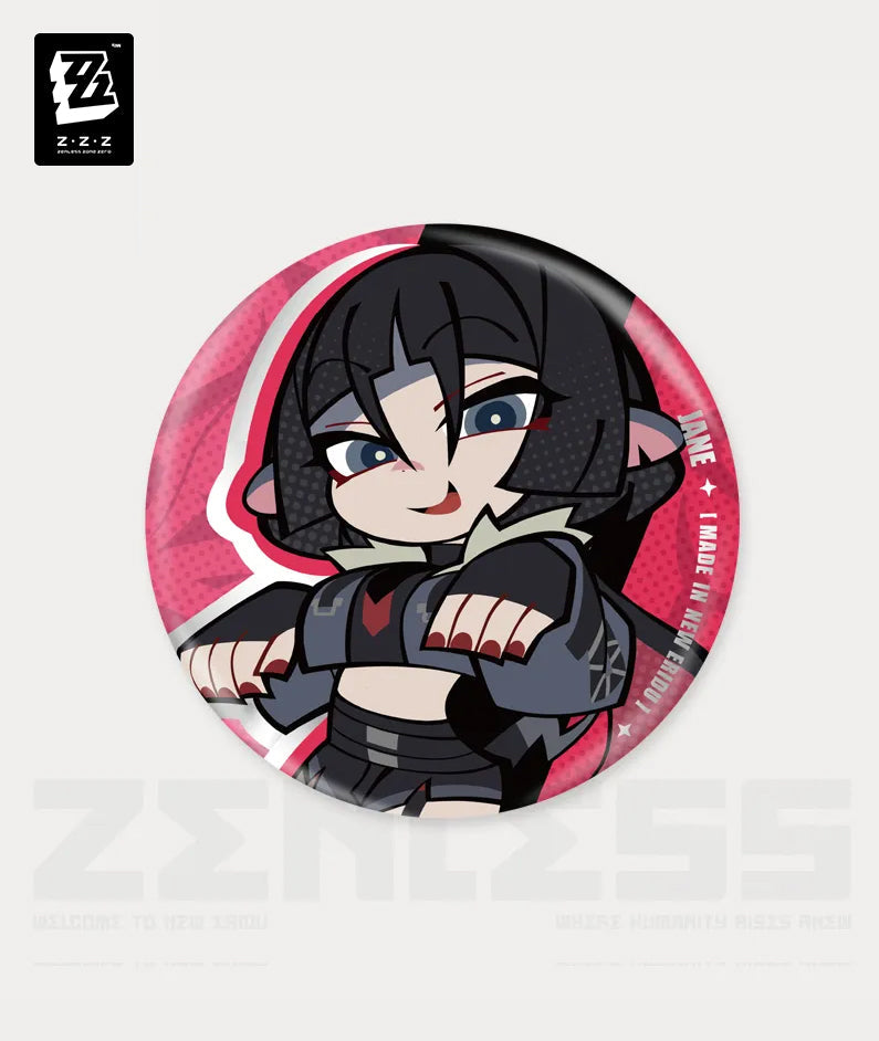 Zenless Zone Zero New Eridu Series Jane Doe Chibi Tinplate Badge Unknown Faction