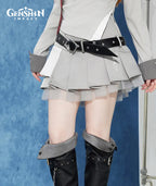 [Official Merch] Tartaglia Impression Asymmetrical Pleated Mini Skirt