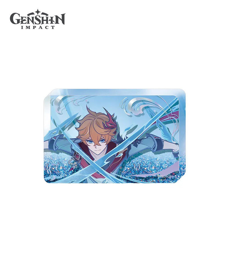 Genshin Impact Skirk & Childe Glitter Acrylic Block