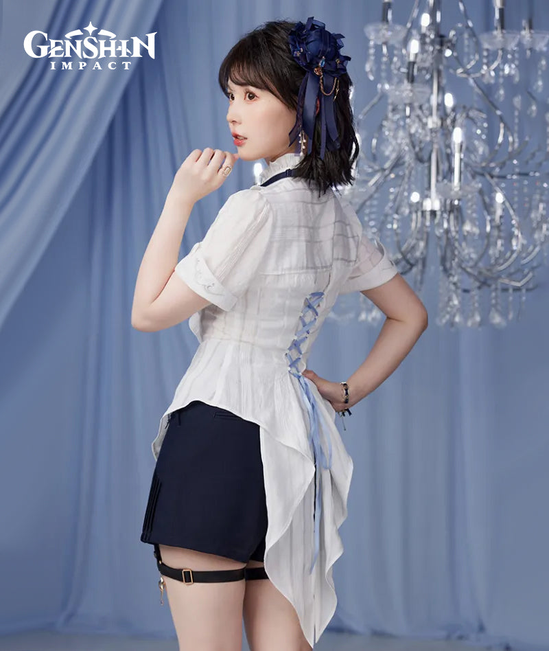 [Official Merchandise] Genshin Impact Furina Impression Clothing Short-Sleeve Cinched Waist Shirt