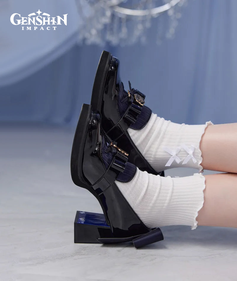 [Official Merchandise] Genshin Impact Furina Impression Clothing Mid-Heel Patchwork Loafers Shoes