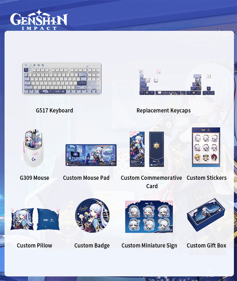 Logitech x Genshin Impact Kamisato Ayaka Gaming Keyboard & Mouse Gift Box