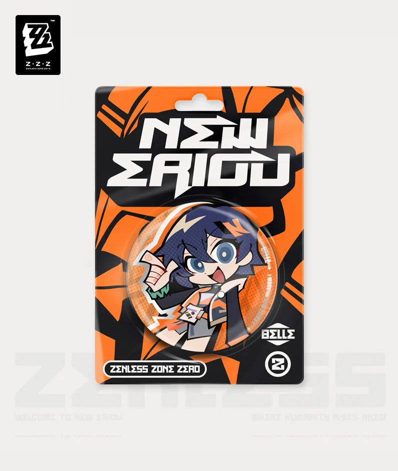 [Official Merchandise] Zenless Zone Zero New Eridu Series Belle & Wise Chibi Tinplate Badge