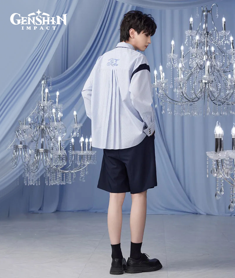 [Official Merchandise] Genshin Impact Furina Impression Clothing Striped Casual Shirt