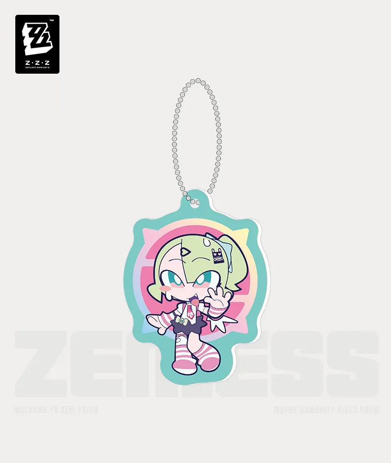 Zenless Zone Zero Angels of Delusion Pink Sugar Rush Series Chibi Acrylic Keychain