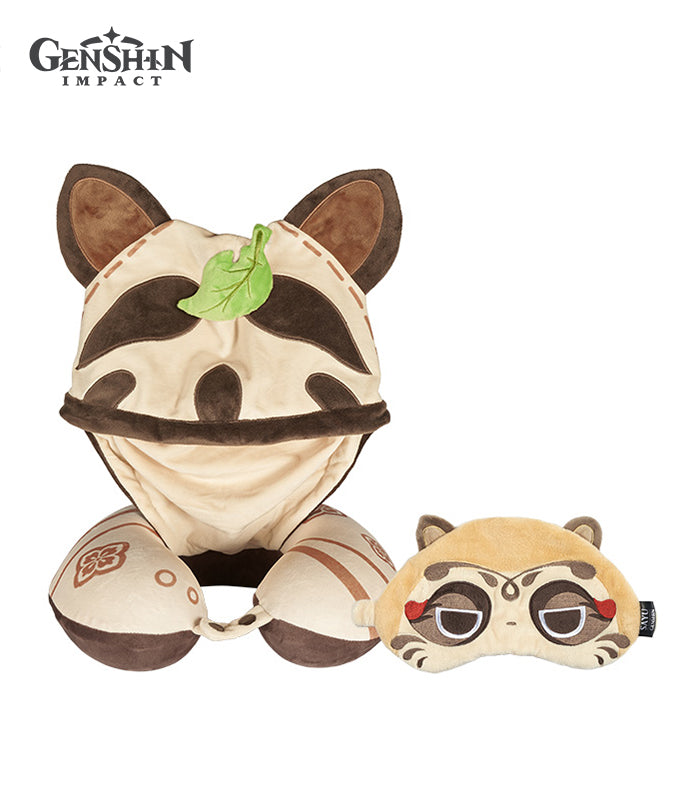 Muji-Muji Daruma Sayu Eye Mask & Hooded U-Shape Pillow