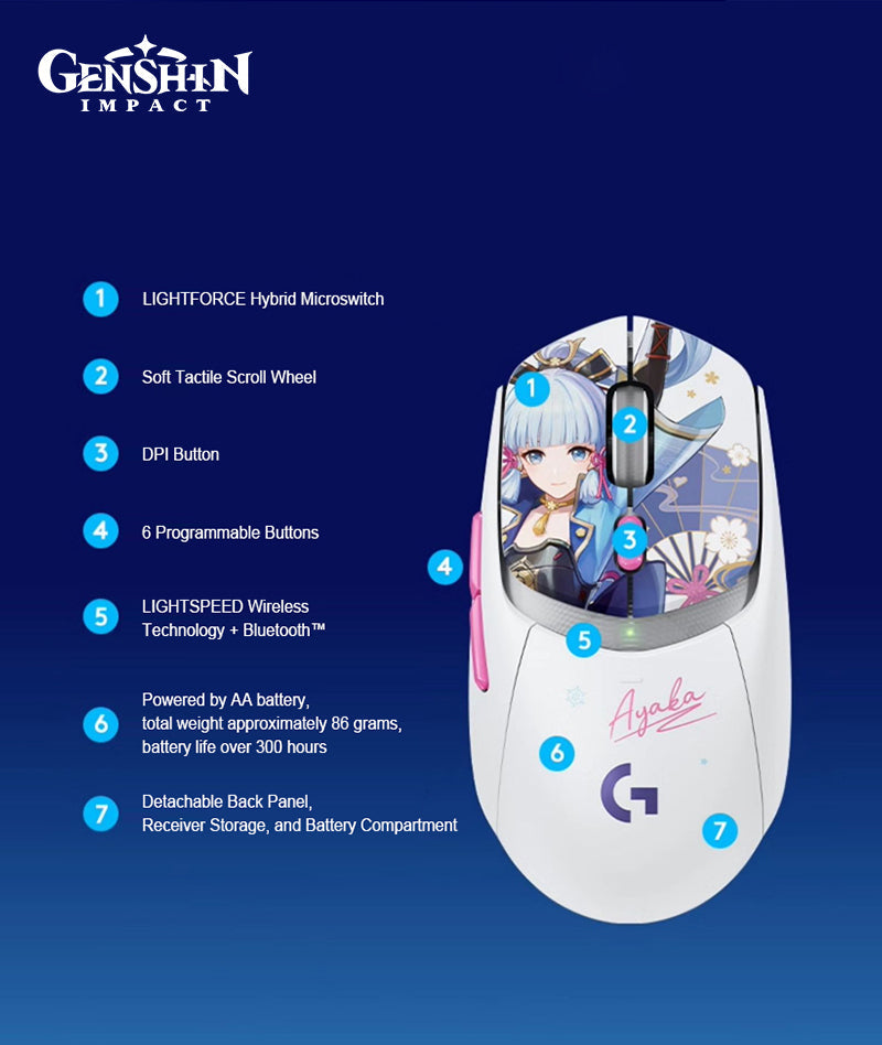 Logitech x Genshin Impact Kamisato Ayaka Gaming Keyboard & Mouse Gift Box