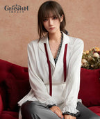[Official Merch] Genshin Impact Arlecchino Pajama Set with Scrunchie