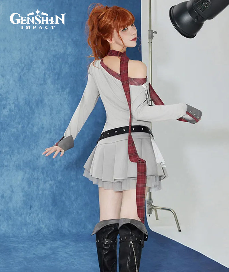 [Official Merch] Tartaglia Impression Asymmetrical Pleated Mini Skirt