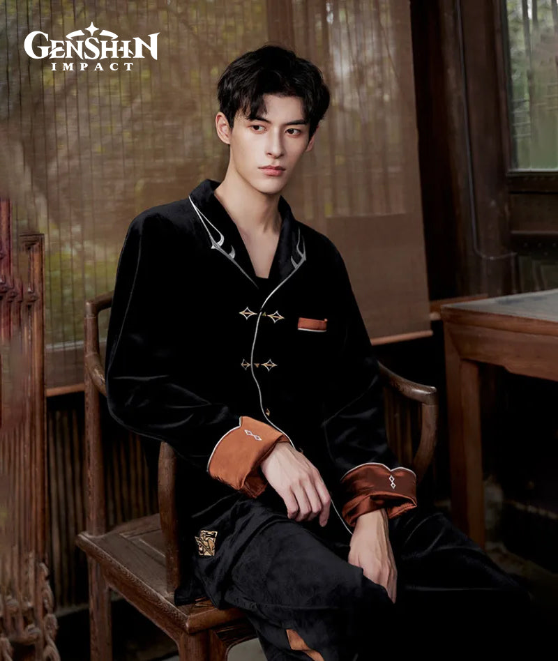 [Official Merchandise] Zhongli Impression Series Velvet Pajama Set