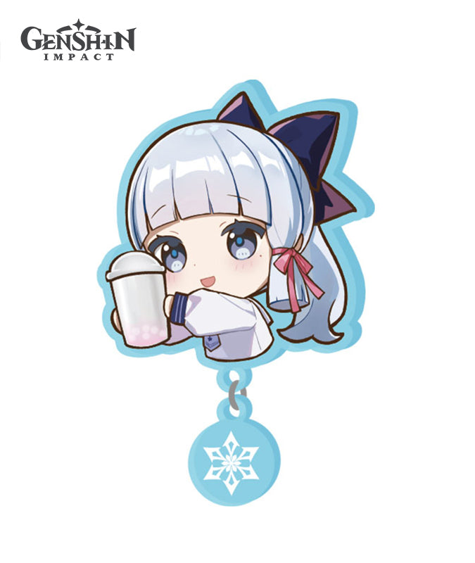 [Official Merchandise] HeyTea Themed Ayaka/Ayato Acrylic Badge & Stand