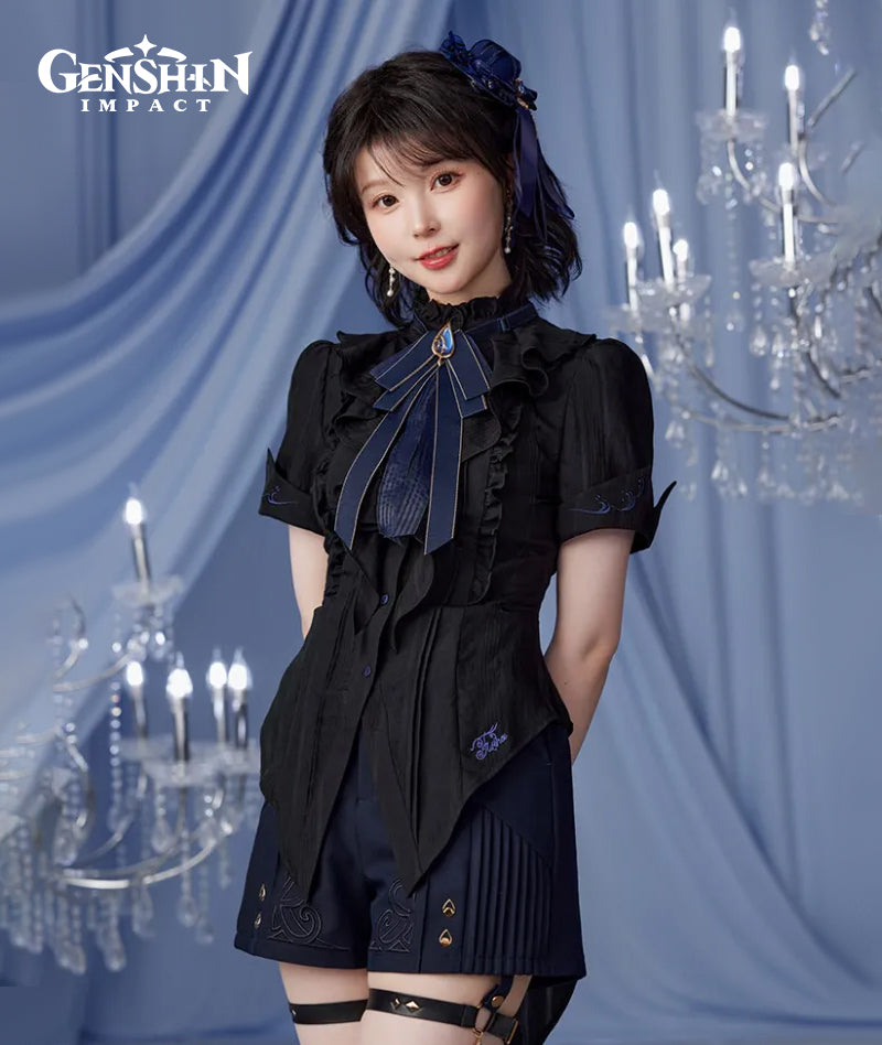 [Official Merchandise] Genshin Impact Furina Impression Clothing Short-Sleeve Cinched Waist Shirt