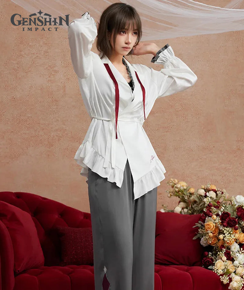 [Official Merch] Genshin Impact Arlecchino Pajama Set with Scrunchie