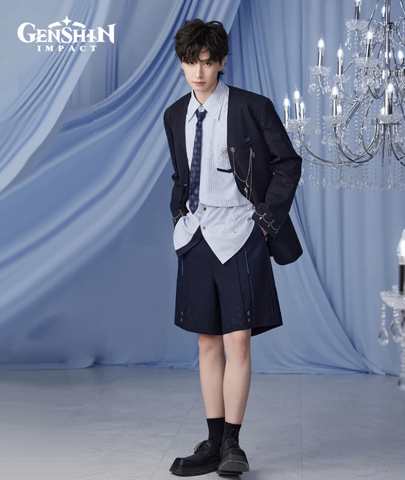 [Official Merchandise] Genshin Impact Furina Impression Clothing Striped Casual Shirt