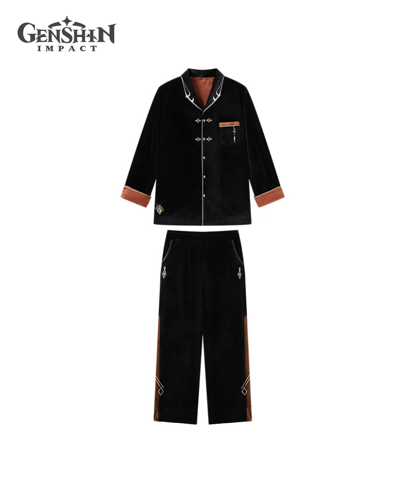 [Official Merchandise] Zhongli Impression Series Velvet Pajama Set