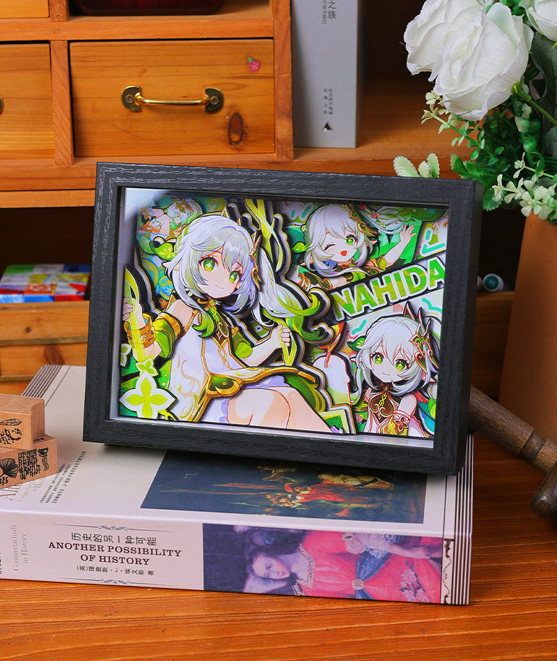 Genshin Impact 3D Shadow Box Art Painting Desk Decor | Columbina & Citlali